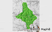 Political 3D Map of Nang Xian, physical outside