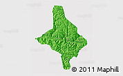 Political 3D Map of Nang Xian, single color outside