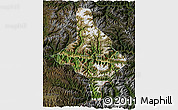 Satellite 3D Map of Nang Xian, darken