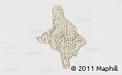 Shaded Relief 3D Map of Nang Xian, cropped outside