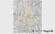Shaded Relief 3D Map of Nang Xian, desaturated