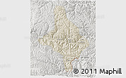 Shaded Relief 3D Map of Nang Xian, lighten, semi-desaturated