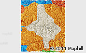 Shaded Relief 3D Map of Nang Xian, political outside