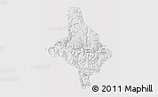 Silver Style 3D Map of Nang Xian, single color outside