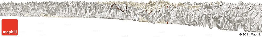 Shaded Relief Horizon Map of Nang Xian, semi-desaturated Shaded Relief Horizon Map of Nang Xian, semi-desaturated