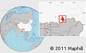 Gray Location Map of Nang Xian, highlighted country