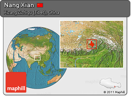 Satellite Location Map of Nang Xian
