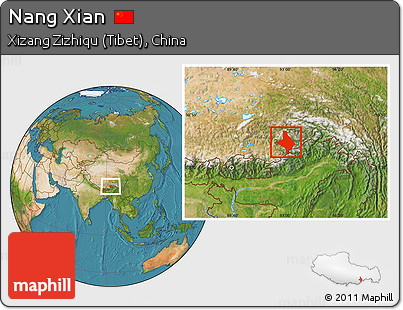Satellite Location Map of Nang Xian