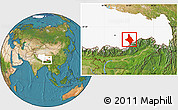 Satellite Location Map of Nang Xian, highlighted parent region