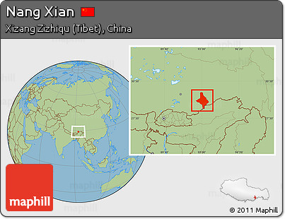 Savanna Style Location Map of Nang Xian
