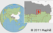 Savanna Style Location Map of Nang Xian, highlighted country, highlighted parent region