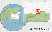 Savanna Style Location Map of Nang Xian, highlighted country
