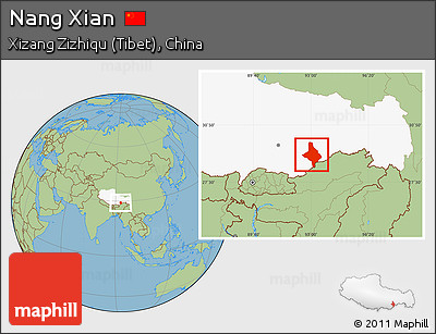 Savanna Style Location Map of Nang Xian, highlighted parent region