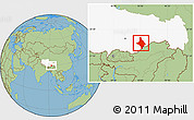 Savanna Style Location Map of Nang Xian, highlighted parent region