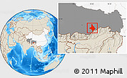 Shaded Relief Location Map of Nang Xian, highlighted country, highlighted parent region
