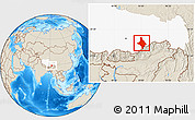 Shaded Relief Location Map of Nang Xian, highlighted parent region