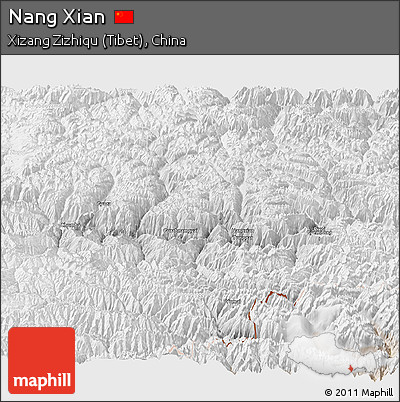 Physical Panoramic Map of Nang Xian, lighten