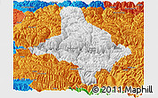 Physical Panoramic Map of Nang Xian, political outside