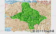 Political Panoramic Map of Nang Xian, lighten