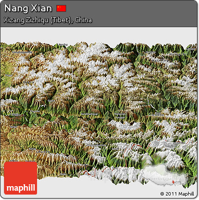 Satellite Panoramic Map of Nang Xian