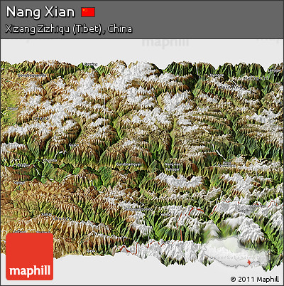 Satellite Panoramic Map of Nang Xian