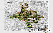 Satellite Panoramic Map of Nang Xian, physical outside