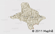 Shaded Relief Panoramic Map of Nang Xian, cropped outside