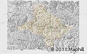 Shaded Relief Panoramic Map of Nang Xian, desaturated
