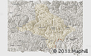 Shaded Relief Panoramic Map of Nang Xian, semi-desaturated
