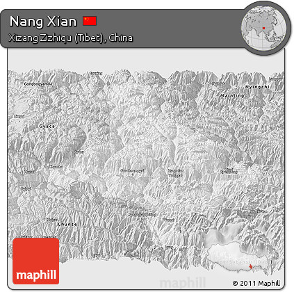 Silver Style Panoramic Map of Nang Xian