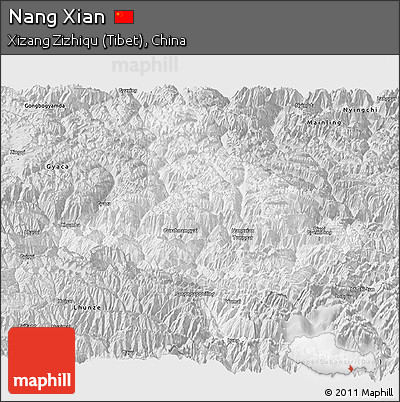 Silver Style Panoramic Map of Nang Xian