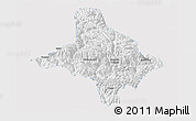 Silver Style Panoramic Map of Nang Xian, single color outside