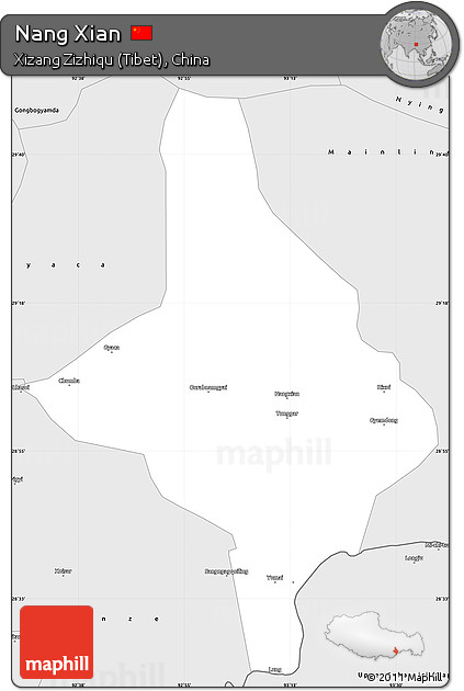 Silver Style Simple Map of Nang Xian