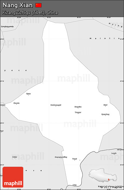 Silver Style Simple Map of Nang Xian