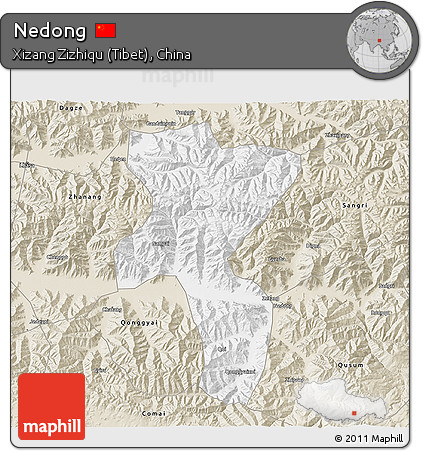 Classic Style 3D Map of Nedong