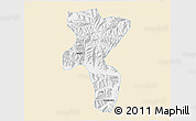 Classic Style 3D Map of Nedong, single color outside