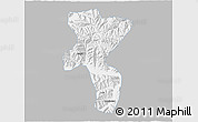 Gray 3D Map of Nedong, single color outside
