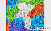 Physical 3D Map of Nedong, political outside
