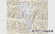 Physical 3D Map of Nedong, shaded relief outside