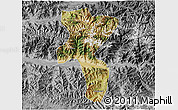Satellite 3D Map of Nedong, desaturated