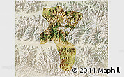 Satellite 3D Map of Nedong, lighten