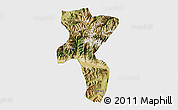 Satellite 3D Map of Nedong, single color outside