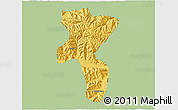 Savanna Style 3D Map of Nedong, single color outside