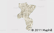 Shaded Relief 3D Map of Nedong, single color outside