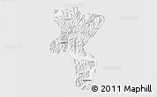 Silver Style 3D Map of Nedong, single color outside