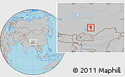 Gray Location Map of Nedong