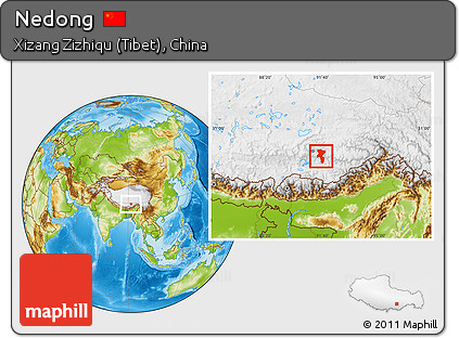 Physical Location Map of Nedong