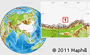 Physical Location Map of Nedong, highlighted country