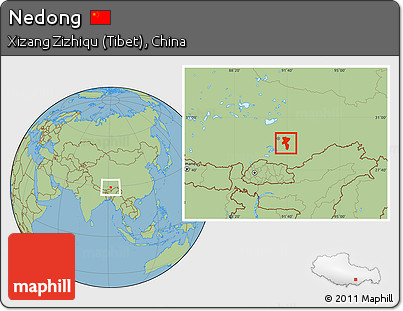 Savanna Style Location Map of Nedong