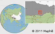 Savanna Style Location Map of Nedong, highlighted country, highlighted parent region